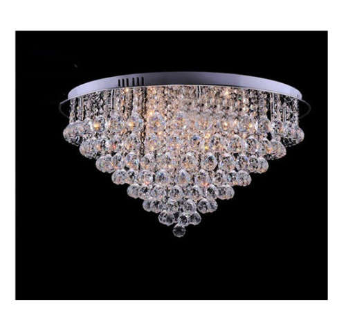 Modern Crystal Chandelier With White and Warm White Lights