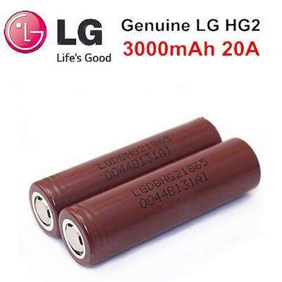 LG HG2 20 AMP 3000 MAH 18650 HIGH DRAIN RECHARGEABLE BATTERY (A Pair)