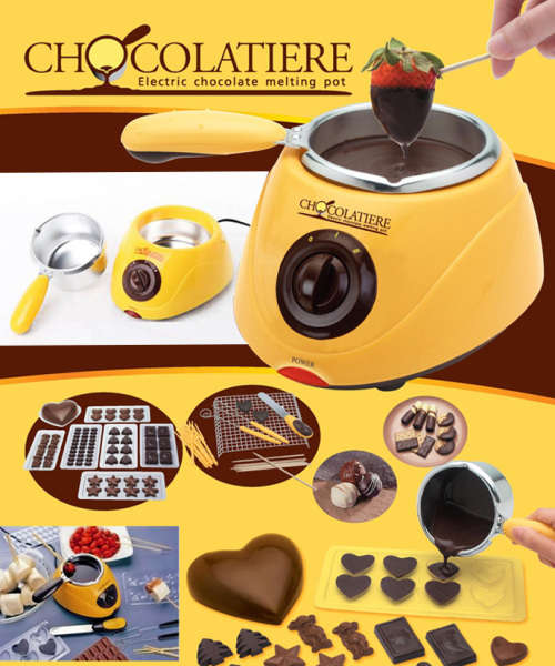 Electric Chocolatiere Chocolate Melting Pot Machine Set