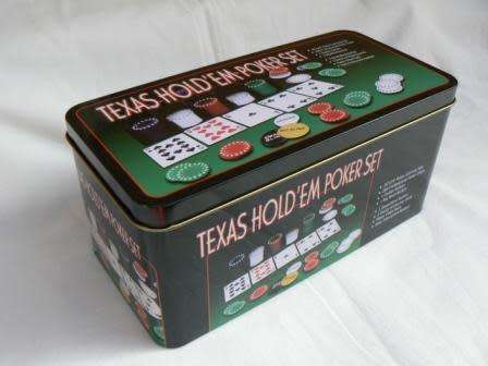 Poker Tin Set Texas Hold Play Casino Poker Nice Pub Game for Bars