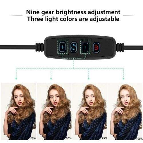 25cm Dimmable LED Ring Light Lamp with 190cm Light Stand Light Kit