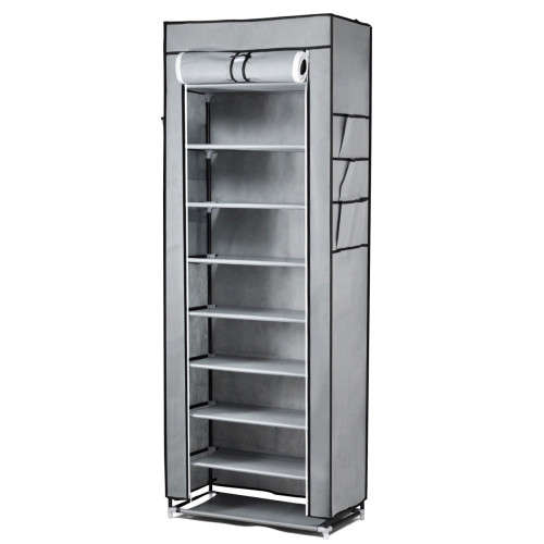 Portable Folding Shoe Rack 9 Tiers grey