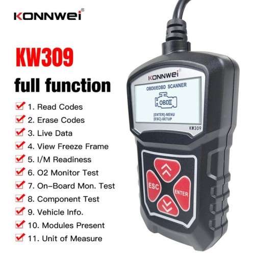 KONNWEI KW309 OBD2 Car Diagnostic Scanner EOBD Scan Tool DTC Engine Code Reader