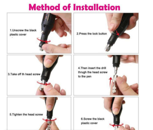 Professional Electric Manicure Nail Drill Machine - Black