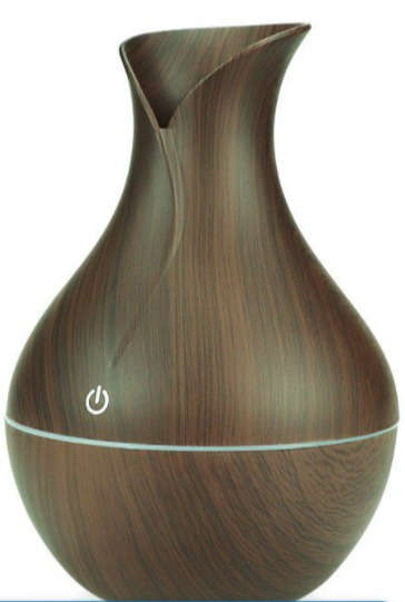Dark Wood Aroma Humidifier with Colour-Changing LED - Dark Brown