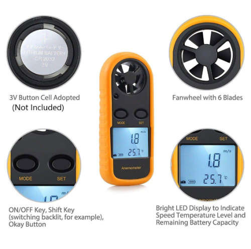 Portable Digital LCD Anemometer