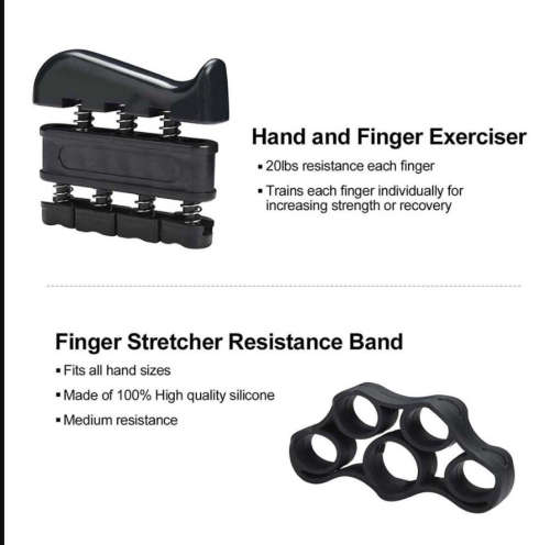 5 Pack Hand Grip Strengthener Finger Forearm Strength Exerciser Kit-Black