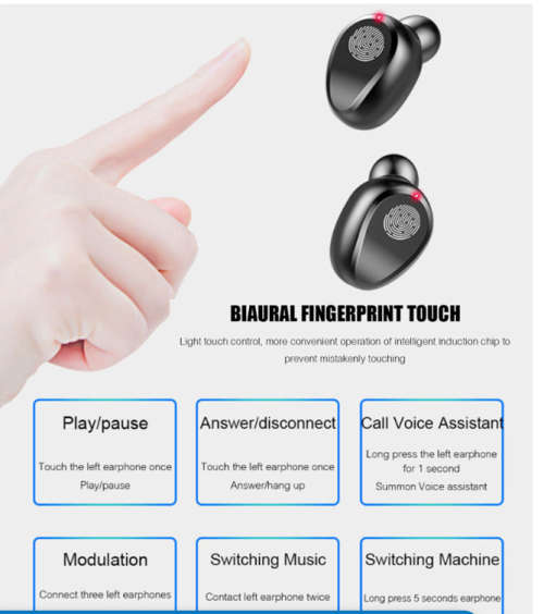 Wireless Bluetooth Earphones - Earbuds Headphones With Charging Power Bank