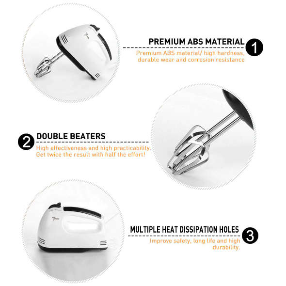 Stainless Steel Electric Hand Mixer 7 Speed