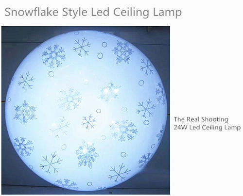 Snowflake Style LED Acrylic Ceiling Light Round Ceiling Application Lamp 24W