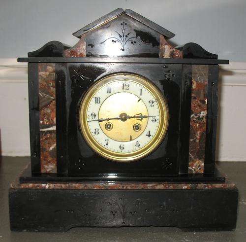 Elegent Victorian slate and marble mantel clock