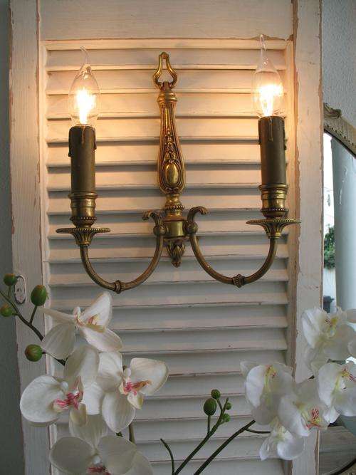 Classic French bronze vintage double wall light