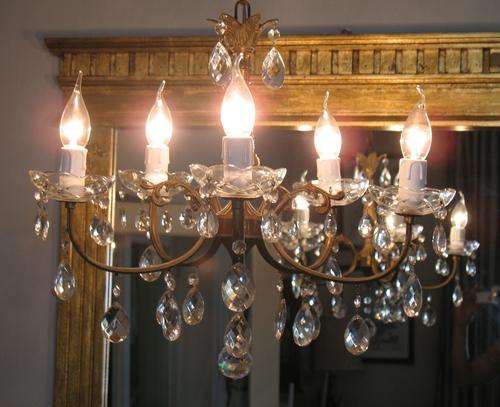 Lovely vintage french chandelier with crystals