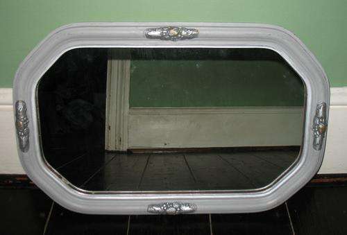 Vintage grey and silver art deco mirror