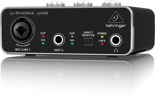 BEHRINGER UM2 2x2 USB Soundcard/Audio Interface with XENYX Mic Preamplifier