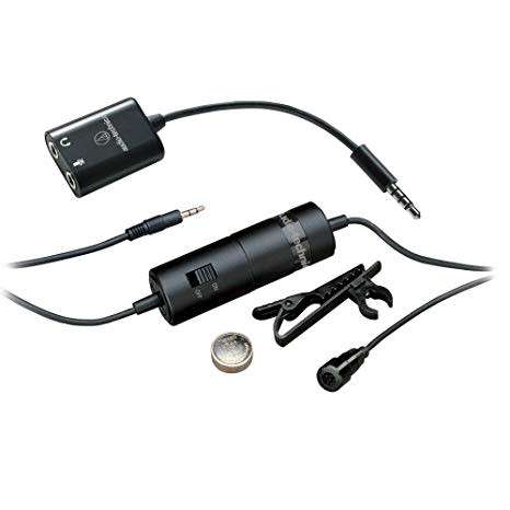 Audio-Technica ATR3350iS Omnidirectional Condenser Lavalier Microphone