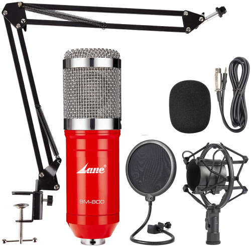 LANE BAM-800 Studio Condenser Microphone Kit (Red)