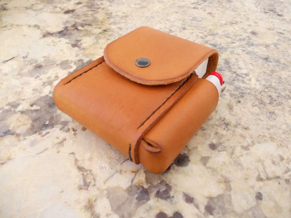 Genuine Handstitched Leather Cigarette and Lighter Case