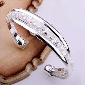 Gorgeous 925 SILVER Plated (alloy filled)  BANGLE.