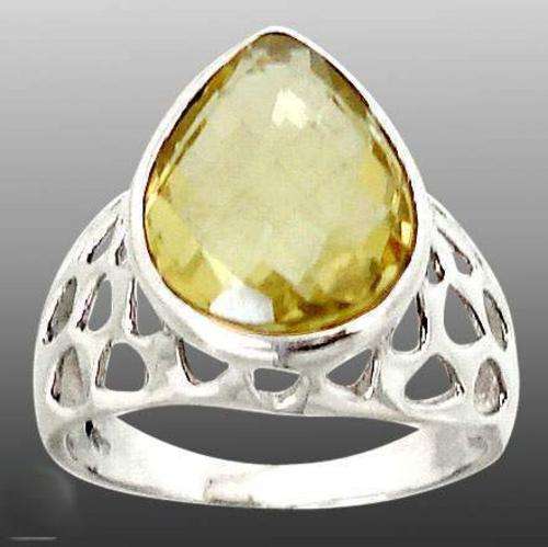 GORGEOUS!! LEMON TOPAZ RING in SOLID 925 STERLING SILVER. Size 6.5