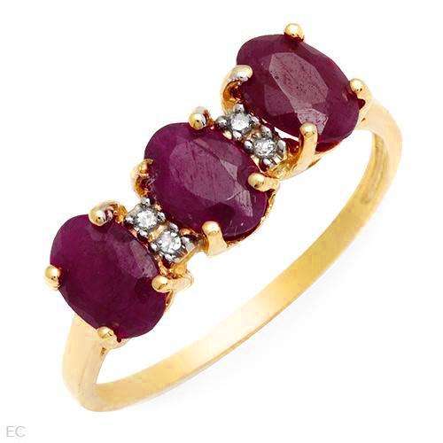 10K SOLID GOLD RING WITH DIAMONDS & RUBIES. SIZE 7. STUNNING!!