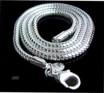 2mm. 925 STERLING SILVER SNAKE CHAIN  60cms.