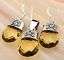 BEAUTIFUL PENDANT & EARRING SET IN 925 SOLID STERLING SILVER WITH GENUINE FACETED   CITRINE .