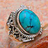 STUNNING TURQUOISE RING IN SOLID 925 STERLING SILVER. SIZE 6 1/2.