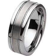 STUNNING GENTS BRUSHED CENTRE TUNGSTEN CARBIDE "COMFORT FIT" WEDDING BAND RING. 8mm. SIZE 12.