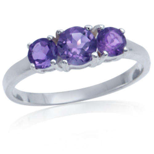 GORGEOUS!  SOLID 925 STERLING SILVER WITH GENUINE AMETHYSTS. SIZE 6.M