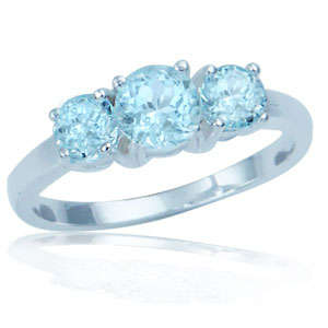 STUNNING!! **GENUINE  GEMS** !! BLUE TOPAZ RING IN SOLID 925 STERLING SILVER  SIZE 6.
