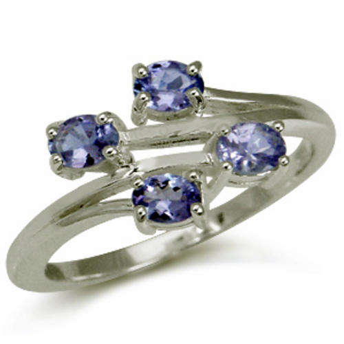 [ 0.72 CWT ] of [100% GENUINE TANZANITES ] in SOLID 825 STERLING SILVER RING. SIZE 7