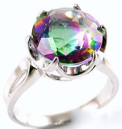 5.7 carats MYSTIC TOPAZ IN 925 SILVER RING. SIZE 8. STUNNING!
