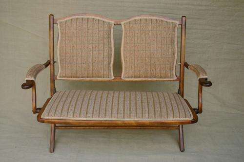 2 Seater Oak fold-up bench from 1949 - 120cm x 76cm x 87cm high