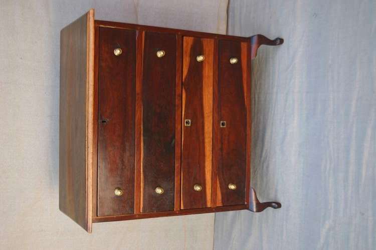 Kiaat Queen Anne chest of drawers - 83cm x 46cm x 93.5cm high