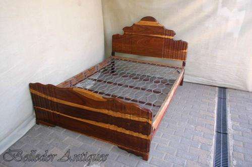 Kiaat double bed:  headboard, footboard, frame and mat
