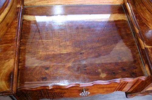 Kiaat Queen Anne Dressing table with stool - 127cm x 50cm