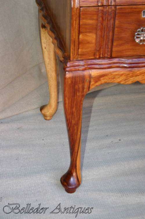 Kiaat Queen Anne Dressing table with stool - 127cm x 50cm