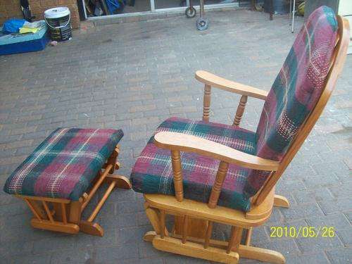 Glider rocking chair with rocking ottoman/footrest