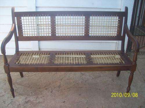 Old 3 seater bench, old but still in fair cond. some riempie to be replaced (3-4)