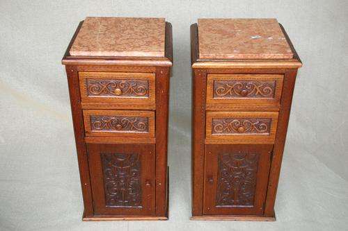 Set of 2 Bedside tables with loose marble tops
