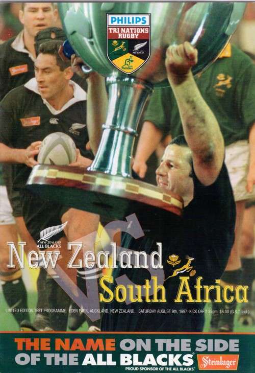 Programme  New Zealand versus South Africa Auckland 1997