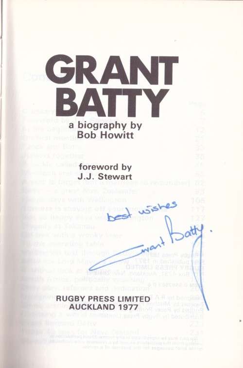 Rugby Book: Grant Batty
