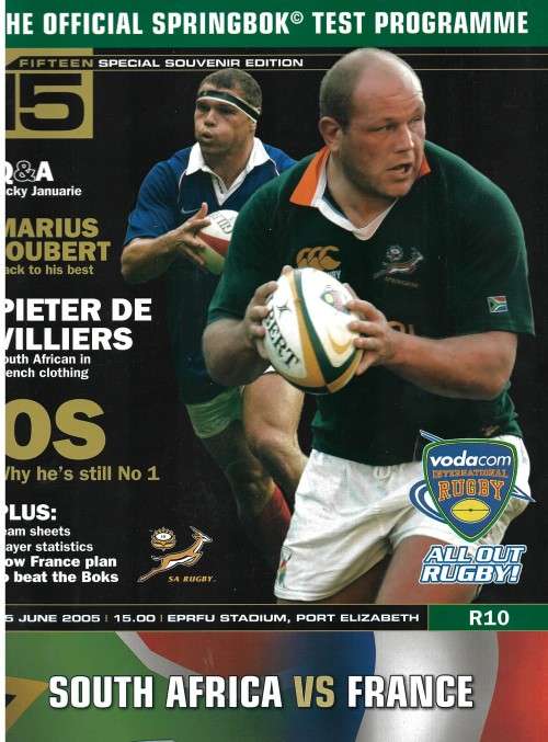 Programme South Africa versus France 2005