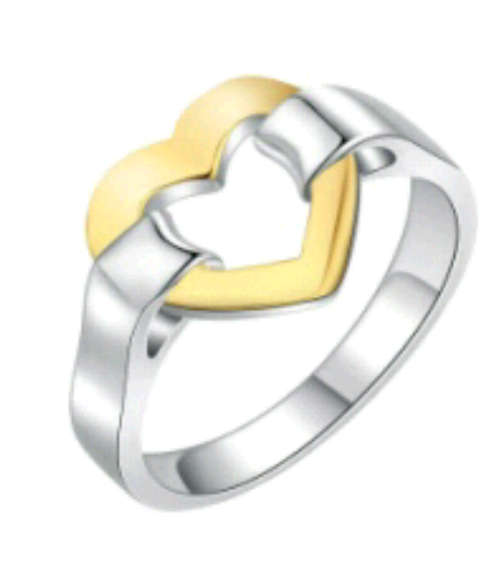 925 Silver Plated 2 tone ring