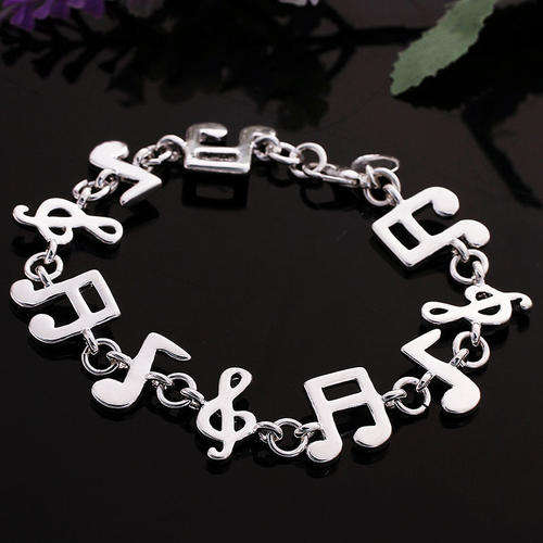 925 Sterling silver plated musical notes  bracelet the perfect gift for music lovers