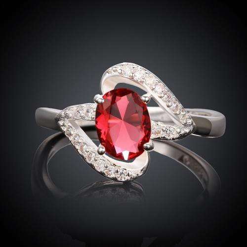 Stunning Genuine red Austrian crystal ring - 8/Q