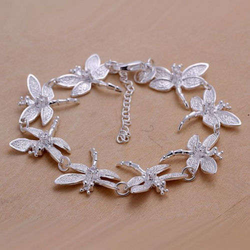 **ABSOLUTELY GORGEOUS** 925 Silver Plated Dragonfly Bracelet