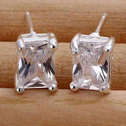 925 silver plated crystal stud earrings  - Nickle free/Anti-allergic