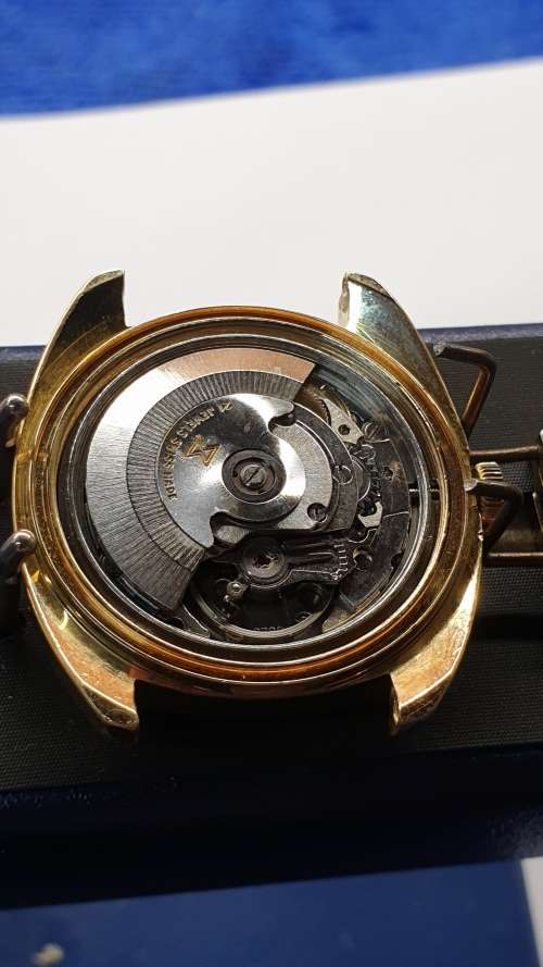 Vintage 1970`s Delfin Edox Large Men`s Automatic Date Watch